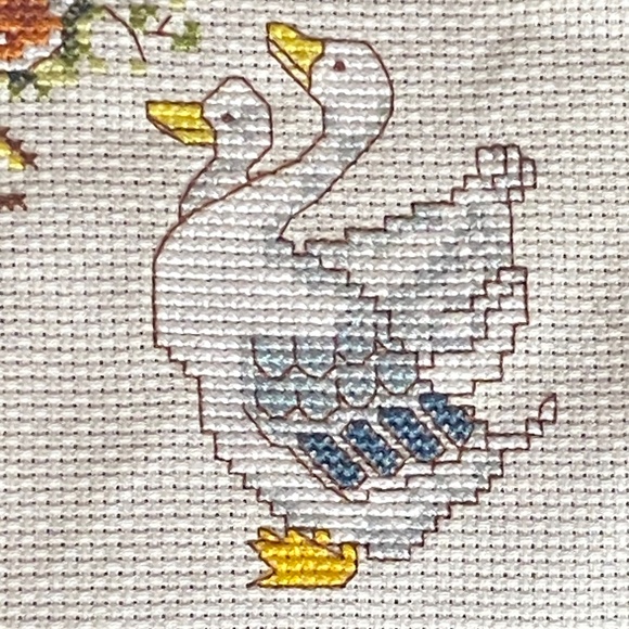 Norman Rockwell vintage cross stitch with couple & animals - Picture 14 of 16